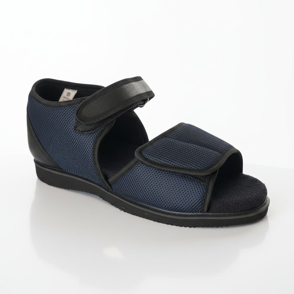 صندل قماش كحلي مريح للقدم السكري بتصميم مريح وخفيف | K&H Medical