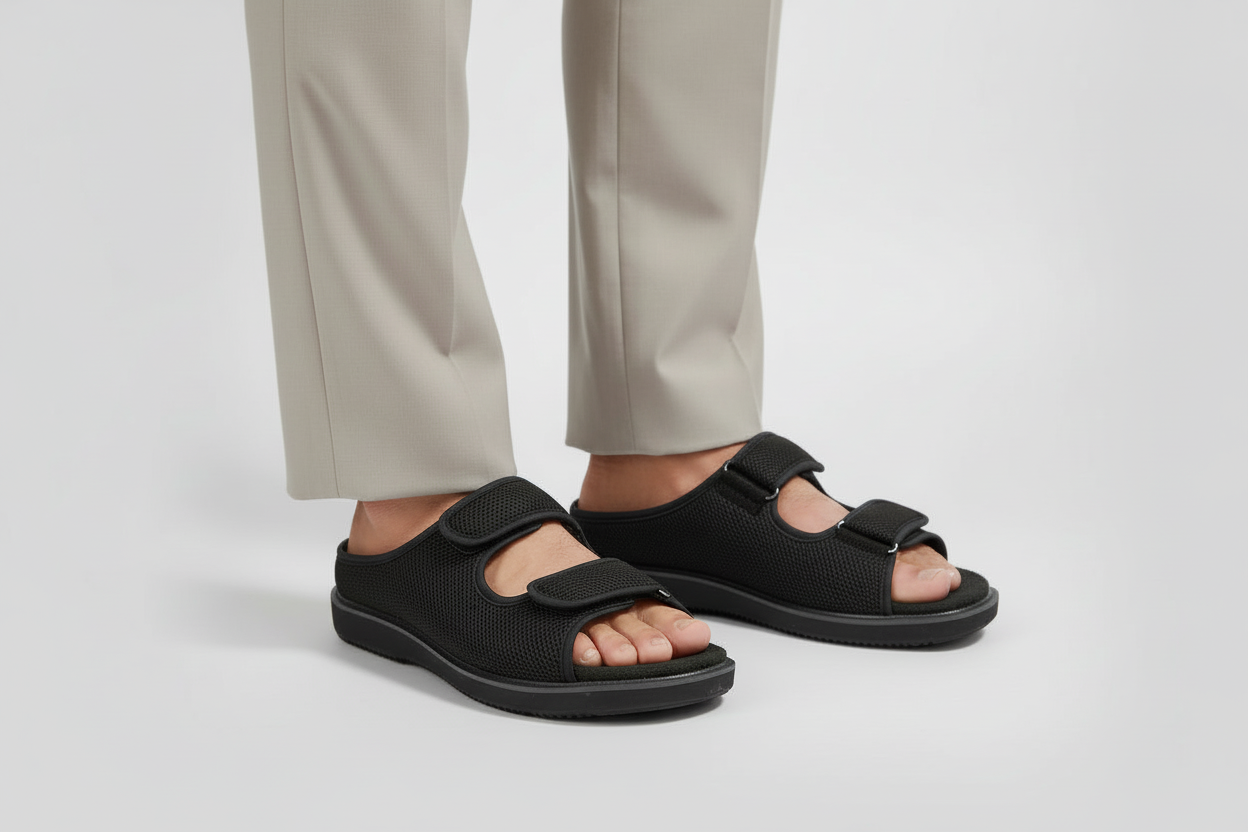 شبشب قماش كحلي مريح للقدم السكري بتصميم مريح وخفيف | K&H Medical